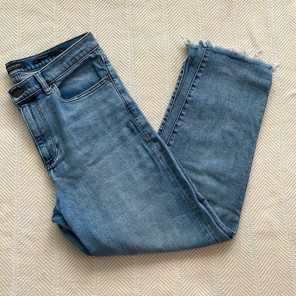 Banana Republic high rise straight light wash